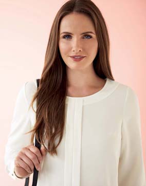 Brook taverner-blus riola i crêpe de chine-tyg