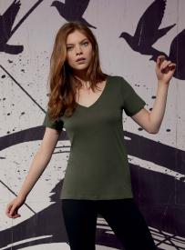 Ekologisk t-shirt - bomull - v-ringning - dam