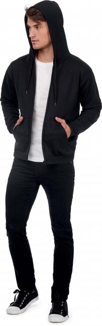 Id.205 - sweatshirt med huva och fullängds blixtlås