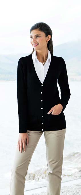 Lättviktskofta med v-ringning för damer