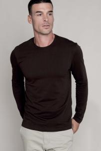 Långärmad t-shirt med rund hals - herr