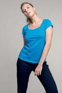 Kortärmad t-shirt med  båtringning - dam