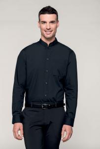 Långärmad skjorta med ståkrage - herr