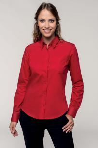 Lättskött långärmad poplinskjorta - dam