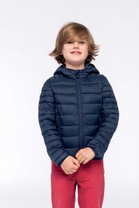 Lättviktsdunjacka med huva - barn