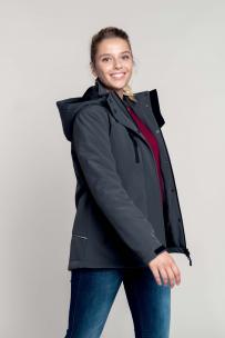 Softshell - fodrad parkas med huva - dam