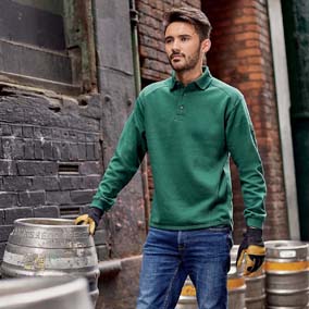 Kraftig sweatshirt med krage