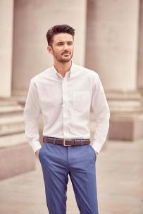 Lättskött långärmad oxford skjorta - herr