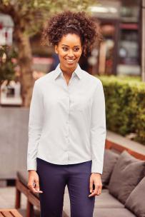 Ls - poplinskjorta i halvsyntet - dam