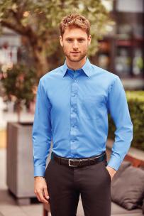 Ls - poplinskjorta i halvsyntet - herr