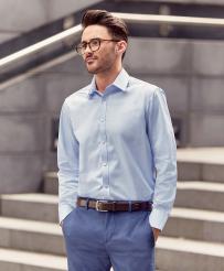 Långärmad fiskbensskjorta - herr