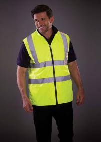 Vändbar kroppsvärmare i fleece med hög synlighet