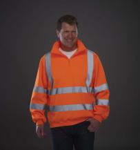 Sweatshirt med 1/4-dragkedja samt hög synlighet