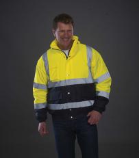 Klassisk bomberjacka med hög synlighet